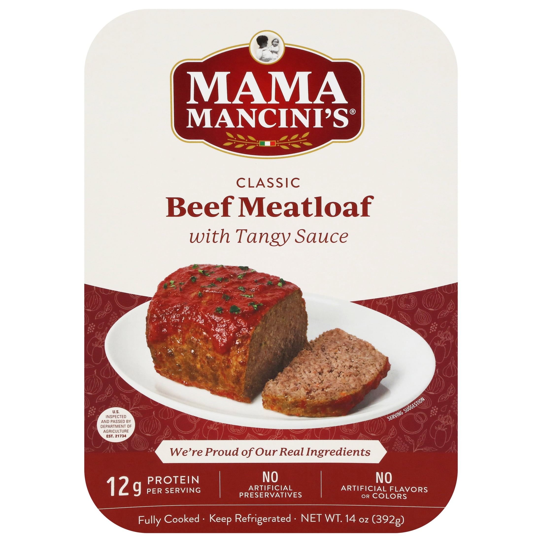 MamaMancini's Classic Beef Meatloaf with Tangy Sauce 14 oz