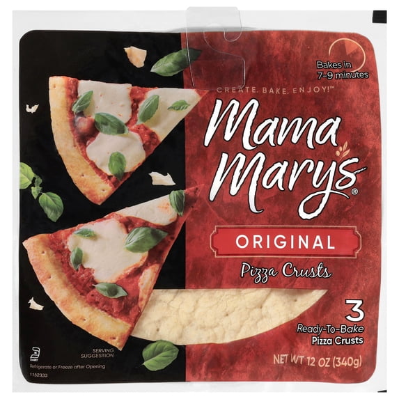 Mama Mary's Original Whole Pizza Crusts, Shelf-Stable, 7 Inch, 3 Count, 12 oz