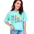 thumbnail image 1 of Mama, Mom Themed, Groovy Retro Wavy Text, Chalky Mint Comfort Colors T-Shirt, 3XL, 1 of 1