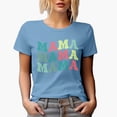 thumbnail image 1 of Mama, Mom Themed, Groovy Retro Wavy Text Merch Gift, Baby Blue T-Shirt, 3XL, 1 of 5
