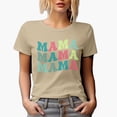 thumbnail image 1 of Mama, Mom Themed, Groovy Retro Wavy Text Merch Gift, Tan T-Shirt, 3XL, 1 of 5