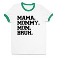 thumbnail image 1 of Mama Mommy Mom Bruh Ringer Tee Shirt Unisex 2X-Large White/Kelly Green, 1 of 5