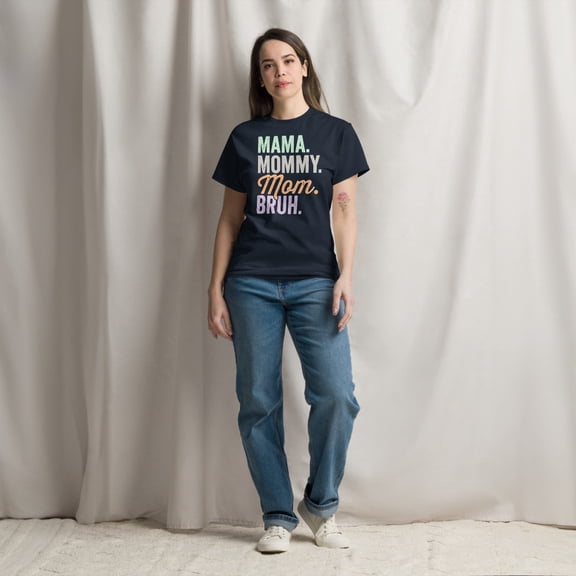 Mama Mommy Mom Mother's Day Motherhood Quote Graphic classic tee (Navy, XL)