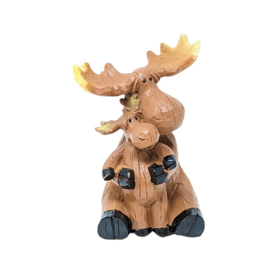 Mama Moose and Baby Figurine – Resin Wildlife Sculpture Showcasing a Mother’s Love –Tabletop Décor for Cabin, Lodge, or Home – Heartwarming Gift for Moms, Nature Enthusiasts, and Collectors
