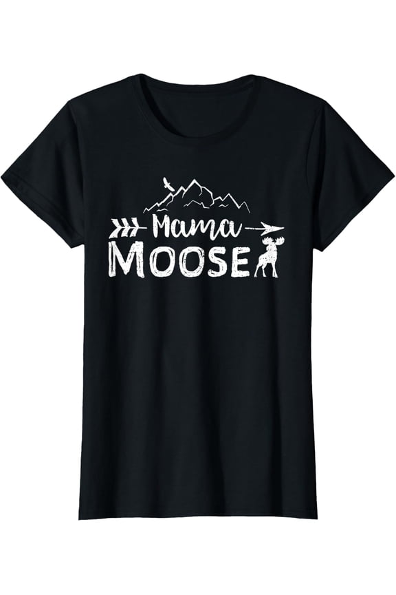 Mama Moose Shirt Matching Family Mama Papa Moose Camping T-Shirt