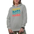 thumbnail image 1 of Mama, Mother's Day Themed, Groovy Retro Wavy Text Merch Gift, Heather Grey Hooded Sweatshirt or Hoodie, 3XL, 1 of 5