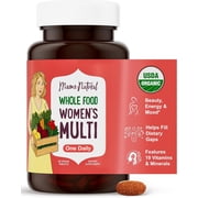 Mama Natural Organic Women's Multivitamin – Whole Food Based, 1 A Day Vegan Tablet – USDA Organic, Non-GMO, Clean Label Multivitamin for Women – 30 Day Supply with Iron & Methylated B12