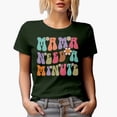 thumbnail image 1 of Mama Need a Minute with Cute Flowers, Mother Themed Quote, Groovy Retro Wavy Text Merch Gift, Military Green T-Shirt, Medium, 1 of 5