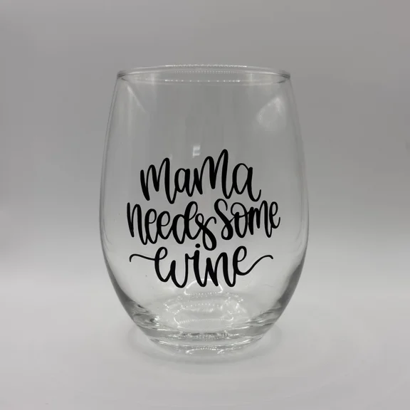 Mama Needs Some Wine Stemless Wine Glass  Funny Gift For Moms & Wine Lovers