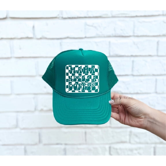 Southern Attitude Designs Mama Needs a Coffee Jade Unisex Foam Trucker Hat