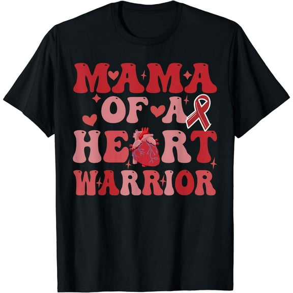 Mama Of A Heart Warrior Chd Warrior Support Red Ribbon T-Shirt