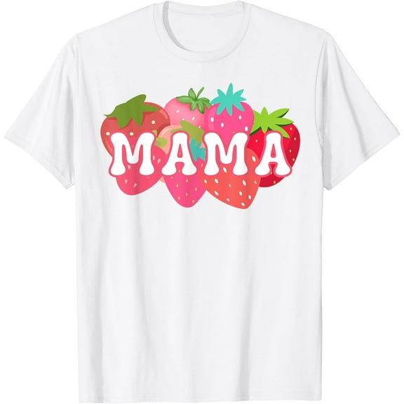 Mama Of The Berry First Birthday Strawberry Matching Couple T-Shirt100% cotton