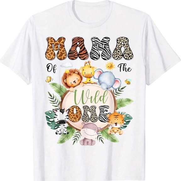 Mama Of The Wild One 1St Birthday Animal Lover T-S1Hirt