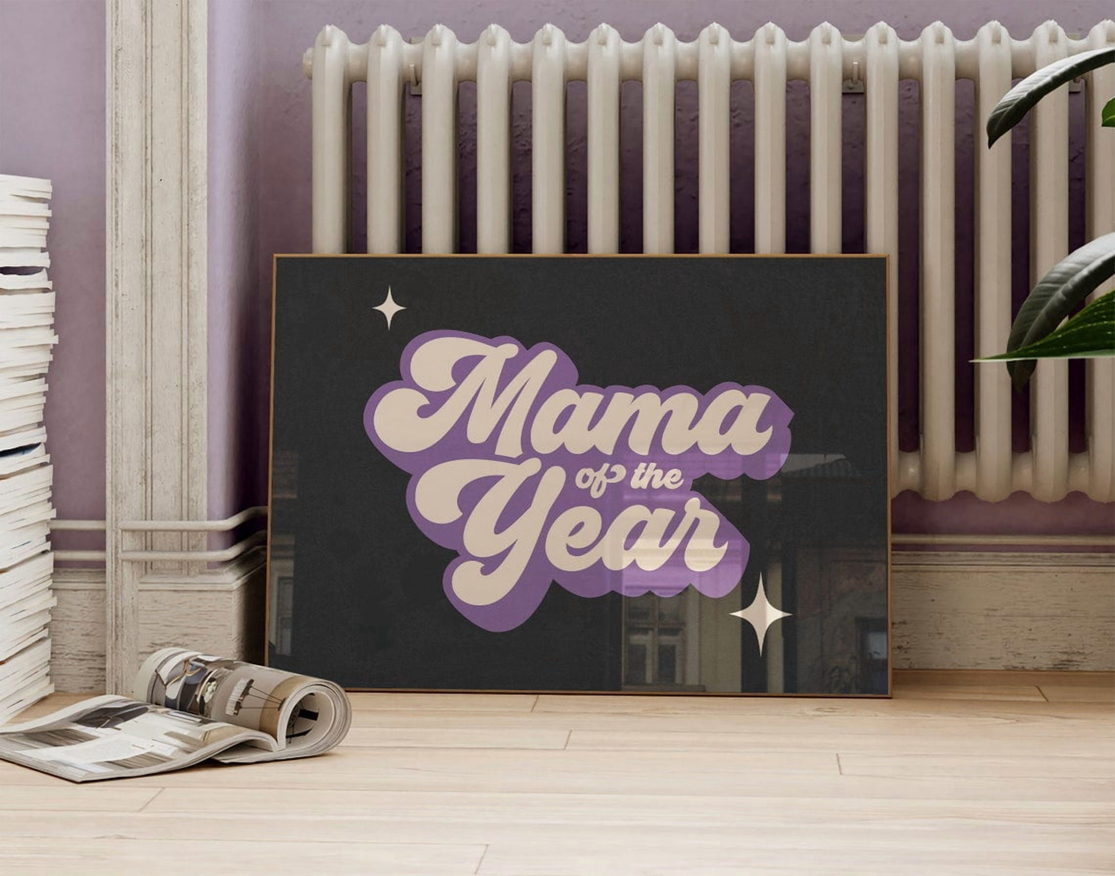 Bionic Mother's Day Mama Of The Year Mothers Day Last Minute Horizontal Black Purple Salt ...