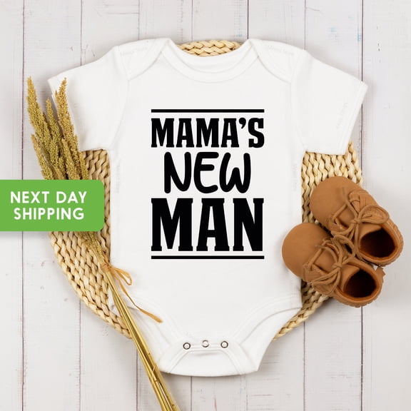 Mama Onesie For Boy, Mamas New Man Baby Onesie For Newborn Boy, Boy Baby Clothe, From New Mom, For Mother'S Day Baby Bodysuit, For Newborn Cool Baby Clothing, Cute Baby Onesie, BABY BODYSUIT LAT 4424
