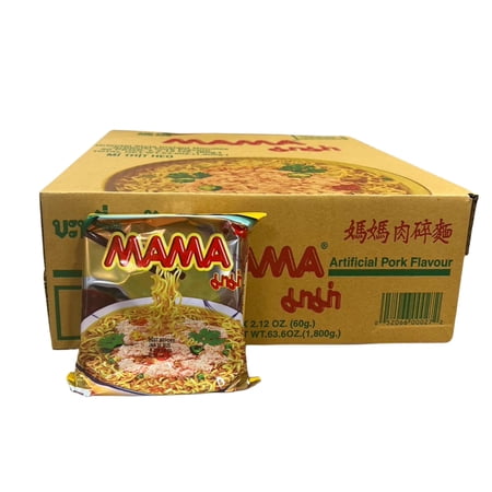 Mama Oriental Style Instant w/Artificial Pork Flavor Noodles, 2.12 oz x 30 packs