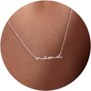 Mama Pendant Necklaces for Women - Dainty Small 14K Gold Plated Mom Necklace Non Tarnish Gift for Mom,New Mom Trendy Mother's Day Jewelry