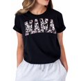 thumbnail image 1 of Mama Pink Cow Print Western Retro Varsity Cute Graphic T-Shirt for Women, Casual Short Sleeve Crew Neck Tee, 1 of 7