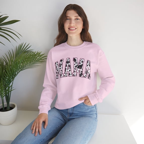 Mama Pink Cow Western Retro Sweatshirts, Mama Sweatshirts, Mom Gifts