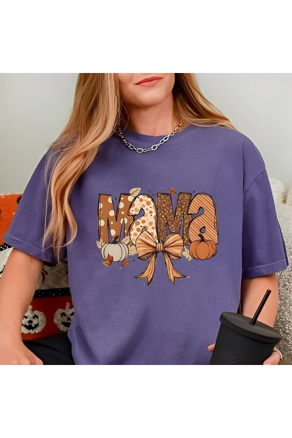 Mama Pumpkin T-Shirt – Fall Halloween Graphic Tee for Moms