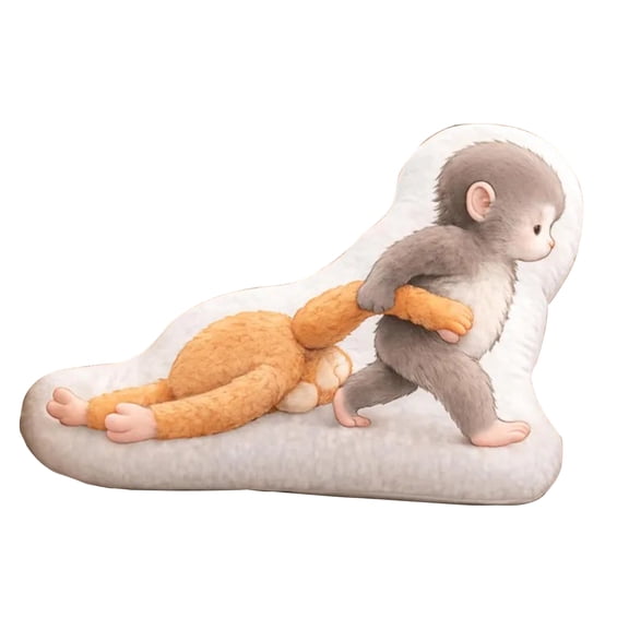 Mama Punch Monkey Throw Pillow| Huggable Orangutan Stuffed Animal–Soft Cute Hugging Plushies Toy for Home Decor Sweet Gift for Kids or Lover Collection