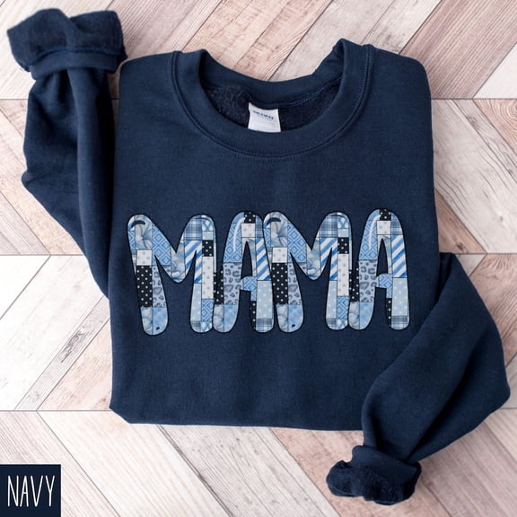 Mama Quilted Sweatshirt, Cute Mom Sweater, Pregnancy Announcement, Mom Life Shirt, Mothers Day, Mom, New Mama Tee, Faux Patchwork Sweatshirt All Size S-5XL