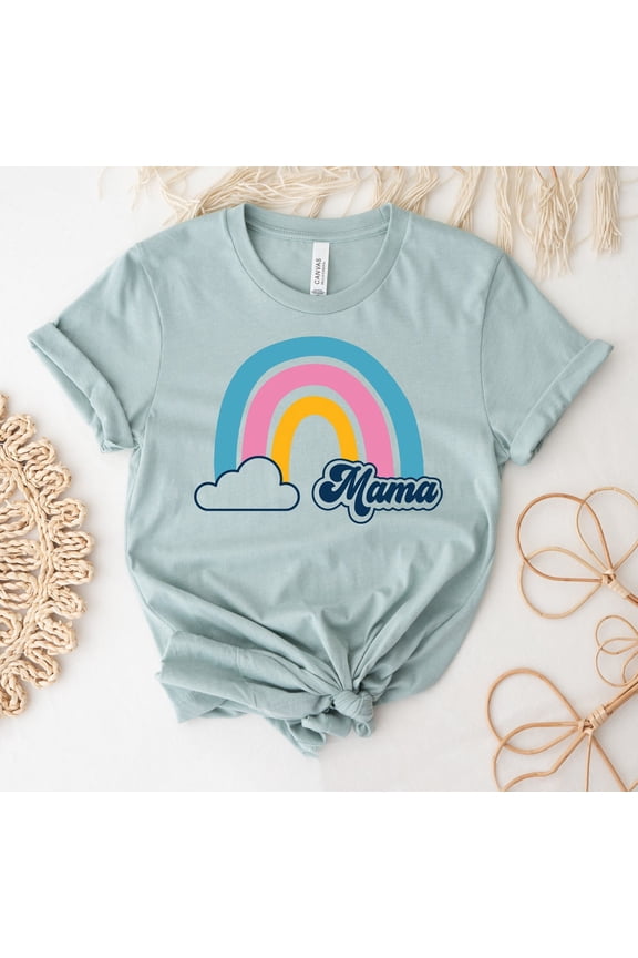 Mama Rainbow T-shirt, Mother's Day Shirt, Trendy Mom Top, Future Mom Tee, Blessed Mama, Mom Life Shirts, Rainbow T-shirt, Mom Tee All Size S-5Xl