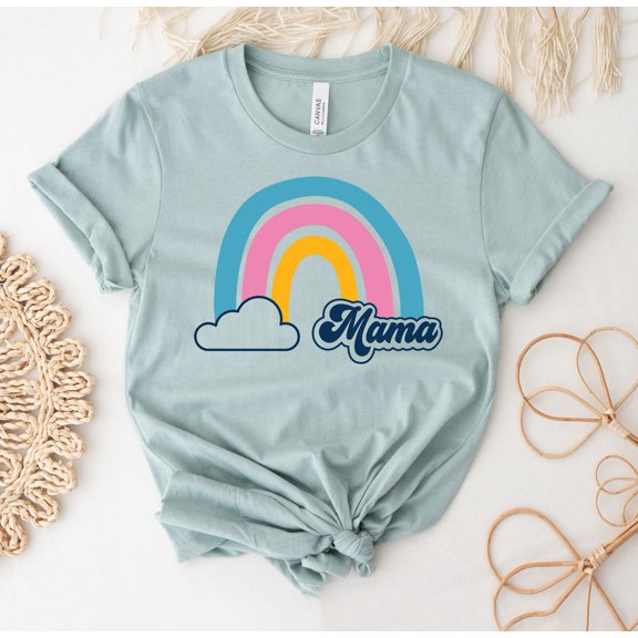 Mama Rainbow T-shirt, Mother's Day Shirt, Trendy Mom Top, Future Mom Tee, Blessed Mama, Mom Life Shirts, Rainbow T-shirt, Mom Tee All Size S-5Xl