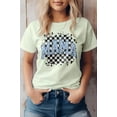 thumbnail image 1 of Mama Retro Checkered Rocker Mom Graphic Tee, 1 of 7