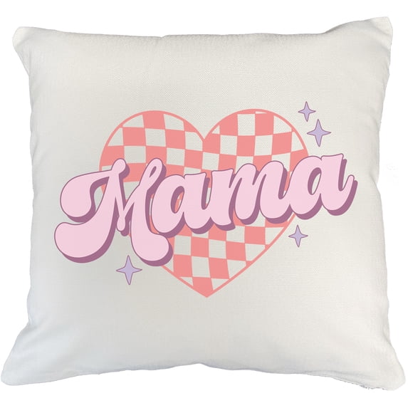 Mama, Retro Mother's or Valentine's Day Art Merch Gift, White Pillow Case 18X18 IN