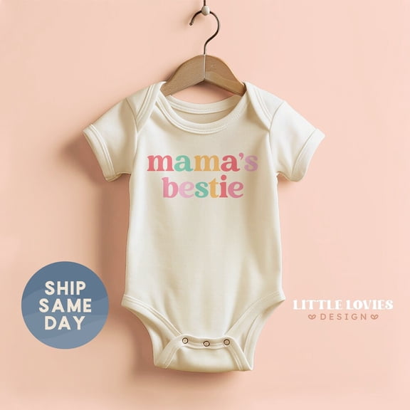 Mama'S Bestie Onesie, Mama And Mini Baby Bodysuit, I Love My Mom Apparel, Cute Mother'S Day Present For Baby, Cute Baby Onesie, BABY BODYSUIT LAT 4424