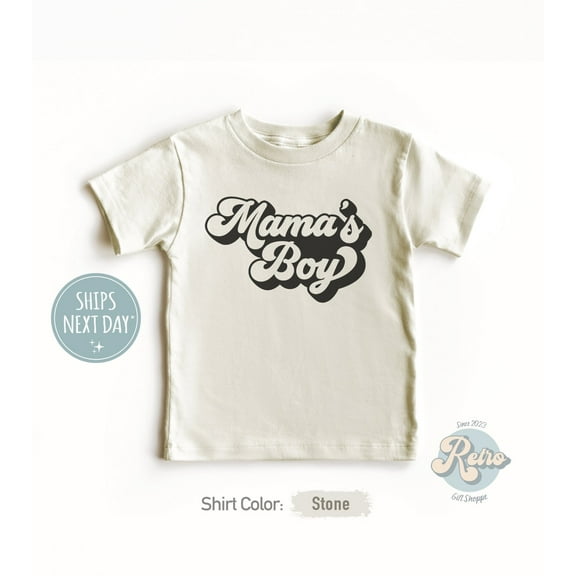 Mama'S Boy Toddler Shirt - Mothers Day Kids Tee - Boys Retro Stone Toddler Shirt - Mother'S Day Gift, New Born, Baby Shower Gift, New Parents Gift