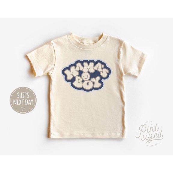 Mama'S Boy Toddler Shirt - Retro Boys Kids Shirt - I Love My Mom Natural Toddler Tee, New Born, Baby Shower Gift, New Parents Gift