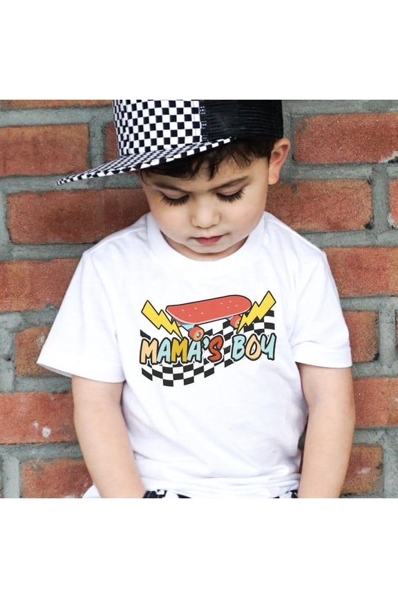 Mama'S Boy Toddler Tee, Retro Mother'S Day Baby Tee, I Love My Mom Toddler Or Kids T-Shirt, Baby Shower Gift TODDLER SHORT SLEEVE TEE BELLA CANVAS 3001T