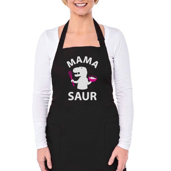 Mama Saur - T-REX Mom Funny Gift for Mothers Cooking Chef Apron One Size Black