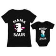 thumbnail image 1 of Mama Saur T-Rex Mom and Baby Saur Matching Outfit Mommy and Me Matching Set Mom Black X-Large / Baby Black 6M (3-6M), 1 of 6