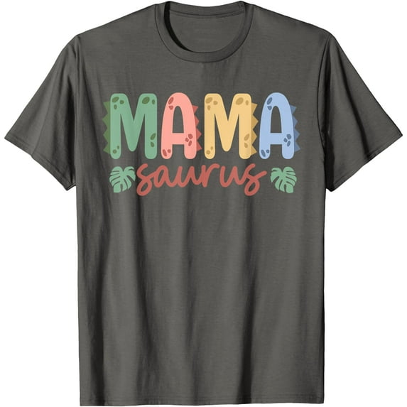 Mama Saurus Dad Dinosaur Birthday Family Matching Unisex T-Shirt for Men Women Kids,Charcoal Color,Size YL