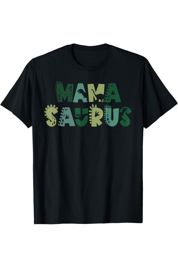 Mama Saurus Mom Dinosaur Three Rex Birthday Boy Girl Family T-Shirt