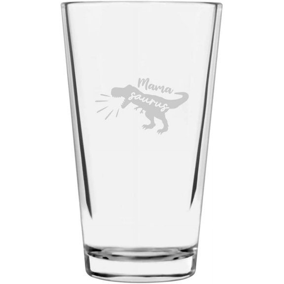 Mama Saurus Mother's Day Etched 16oz Libbey Pint Glass