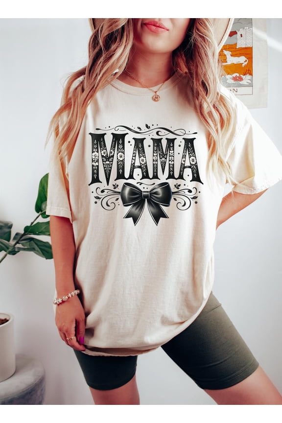 Mama Shirt, Coquette Mom T-shirt, for Mom, Mom Shirts, Mama Bow, Mothers Day, Mommy Cotton Shirt, From Daughter for Mom All Size S-5Xl