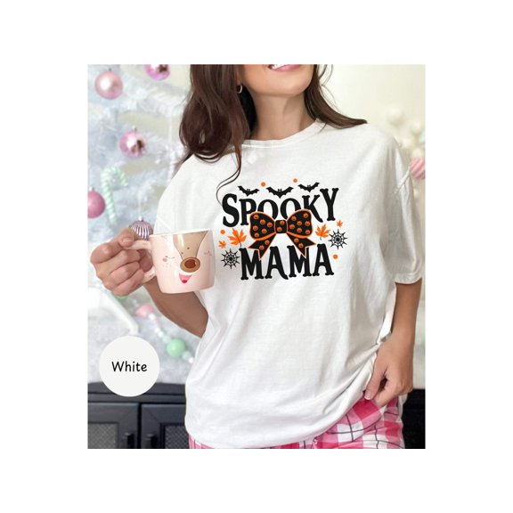 Mama Shirt Halloween, Halloween Mama Shirt, Halloween Womens Shirt, One Spooky Mom Shirt, Mom Shirts Halloween, Coquette Spooky Mama Shirt
