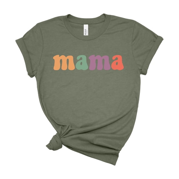 Mama Shirt Women Colorful Bubble Letter Graphic Tee Cute Mothers Day Gift Top