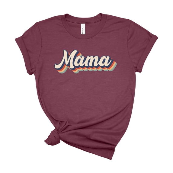 Mama Shirt Women Retro Graphic Tee Cute Mom Gift Mothers Day Top