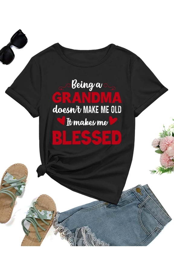 Mama Shirt for Women Cute Mom Mother's Day Graphic T Shirts Funny Casual Grandma Tee Tops