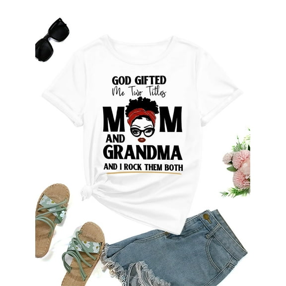 Mama Shirt for Women Cute Mom Mother's Day Graphic T Shirts Funny Casual Grandma Tee Tops