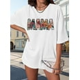 thumbnail image 1 of Mama Shirts For Women Mama Letter Print Oversized Graphic T-shirt, 1 of 5