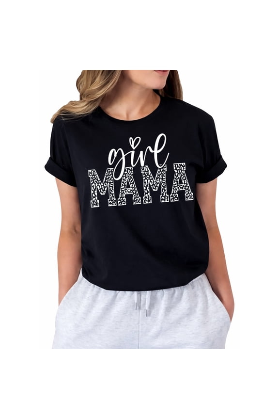Mama Life Graphic T-Shirt for Women, Casual Short Sleeve Crew Neck Tee