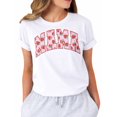thumbnail image 1 of Mama Strawberry Flower Graphic T-Shirt for Women, Casual Short Sleeve Crew Neck Tee, 1 of 8