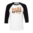 thumbnail image 1 of Mama Spice Three-Quarter Raglan Sleeve Baseball Shirt Unisex Large White/Black, 1 of 5
