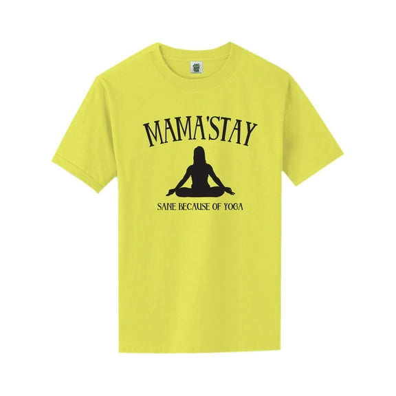 Mama'Stay Sane Because Of Yoga Short Sleeve Neon T-Shirt